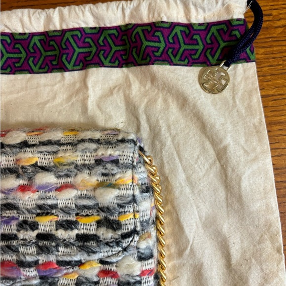 Tory Burch Kira Tweed Chain Wallet & Dust Bag - Picture 15 of 15